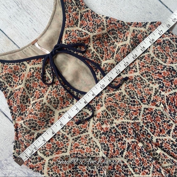 Free People rare abstract print crinkle top *shop@iamwarrior - Picture 6 of 12